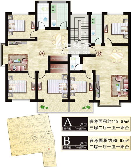 一梯两户100平方米三室两厅房屋展示